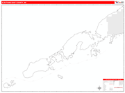 Aleutians East County Wall Map Red Line Style